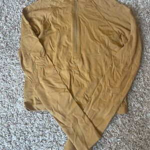 Lululemon Cropped Gold Quarter-Zip Pullover - Size 6